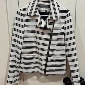Elegant Black and White Striped Blazer